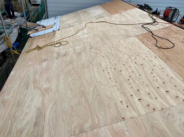 野地板設置構造用合合板使用